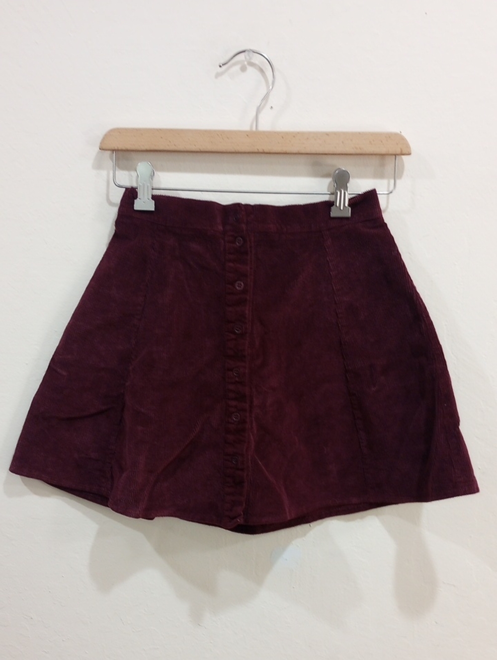 Brandy Melville Burgundy Corduroy Skirt, 24" Waist